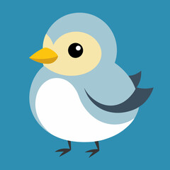 Cute chickadee chick vector illustration