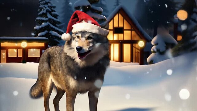 Celebrating Christmas with a Happy Wolf
