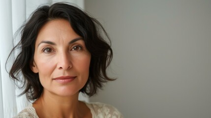 Close-up Portrait of a Woman with Serious Expression