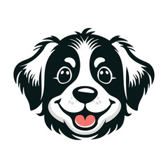 Dog Drawing Design Vector Illustration Clipart Eps, Happy dog face isolated on white background