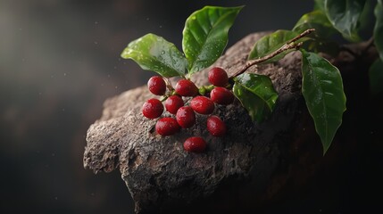 Create a short story where the coffee beans in the image play a symbolic role in a characters journey of awakening and transformation