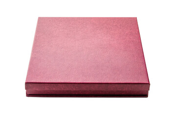 Fototapeta premium Square red gift box closed against a transparent background. perfect for packaging, presents, and storage solutions for any occasion.