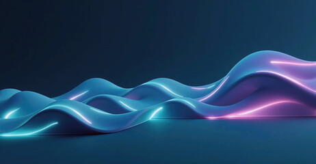 Generative AI A minimalist and simple wallpaper with cool wave lines and calming colors, Simply minimalist modern background, cool abstract wave with neon color background, cool neon background	