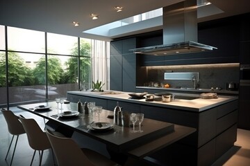 Modern kitchen interior design architecture furniture building.