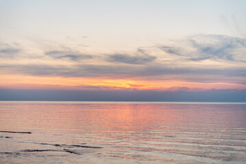 Sunset on baltic sea in summer