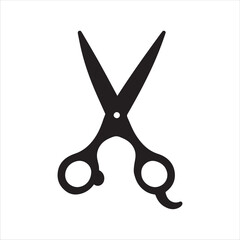 Black barber scissors vector icon silhouette illustration design on white background.