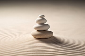 Zen stones on sand photo. AI generated image by rawpixel.