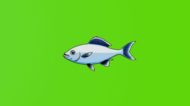 a model of a river fish on a green background