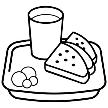 recommend clip art: ready breakfast outline coloring book page line art drawing
