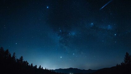 Blue light overlay effect on a starry night sky, atmospheric and dreamy.