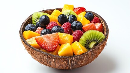 A vibrant bowl of assorted fresh fruit showcasing a colorful medley of flavors and nutrients, perfect for health-conscious living.