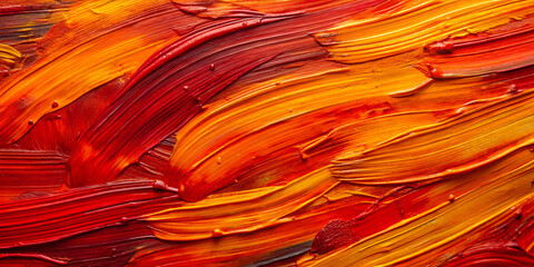 Fiery Red and Orange Brushstroke Oil Paint Abstract Background