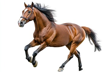 Naklejka premium Budenny horse gallops isolated on white 