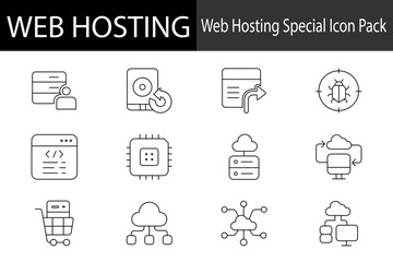 set of line web hosting icons. that is available for your project.