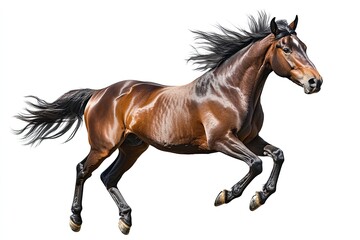 Fototapeta premium Budenny horse gallops isolated on white 