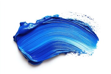 Blue paint stroke on white background. Perfect for creative design projects.