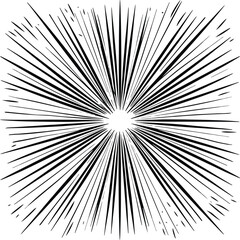 Black And White Radial Speed Lines Zoom Explosion Comic Graphic Action Effect Background Design Element Abstract Rays Beam Speed Lines Motion Blur Fast Straight Line Vector Illustration Template