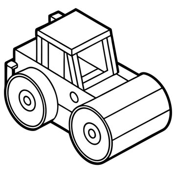 recommend clip art: road roller machine outline coloring book page line art drawing