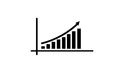 Business graph icon. Growing graph sign. Business chart with arrow.