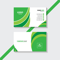 Double sided green and yellow green color business card template
