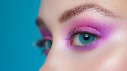 Obraz premium Describe how the layout of the colors in the image can be used to develop a makeup look that balances brightness with subtlety,