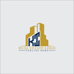 Modern KI Real Estate Logo Design with Building Silhouettes