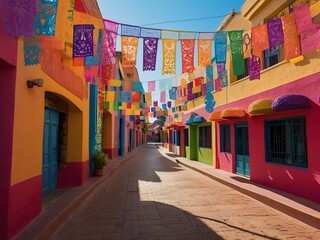 Fototapeta premium Embellishing of Mexican town Celebrating Day of the Dead.