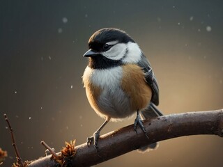 Cute chickadee cartoon vector.