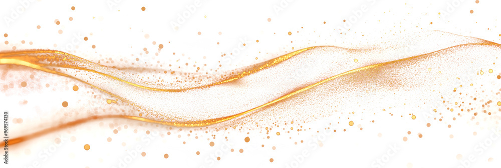 Wall mural luxury abstract shiny golden wave on transparent background. design element. elegant gradient gold c