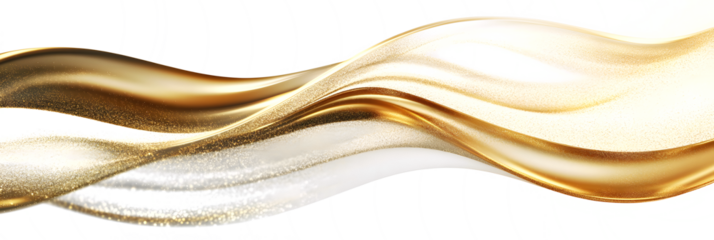 luxury abstract shiny golden wave on transparent background. design element. elegant gradient gold color