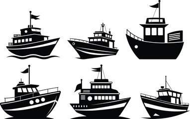 Boat vector silhouette