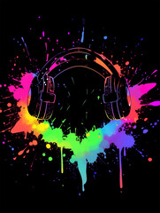 headphone sign illustration of an background