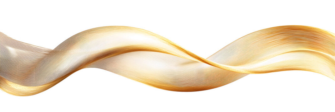 luxury abstract shiny golden wave on transparent background. design element. elegant gradient gold color