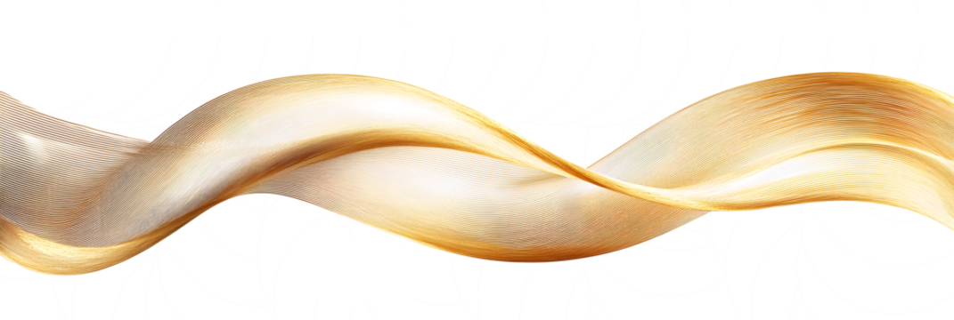 luxury abstract shiny golden wave on transparent background. design element. elegant gradient gold color