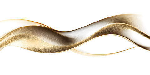 luxury abstract shiny golden wave on transparent background. design element. elegant gradient gold color