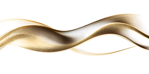 luxury abstract shiny golden wave on transparent background. design element. elegant gradient gold color
