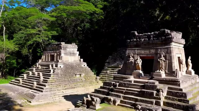 pyramide Maya in tikal  flores peten amerique centrale Guatemala