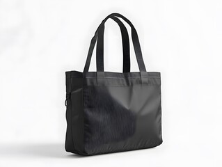 Stylish black tote bag with durable handles, perfect for everyday use and a chic accessory for shopping or work.