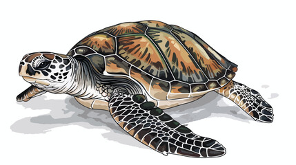 Fototapeta premium Turtle Clipart Isolated Vector Illustration isolated on white background