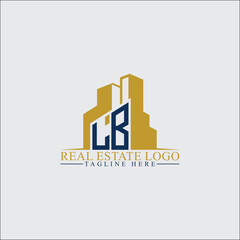 Modern LB Real Estate Logo Design with Building Silhouettes