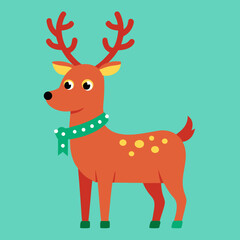 Fototapeta premium Vector illustration of cute Christmas reindeer 