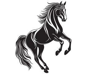 Jumping horse isolated on white background