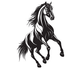 Jumping horse isolated on white background