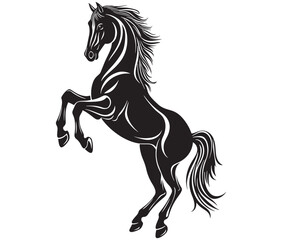 Jumping horse isolated on white background