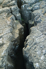Tectonic Rift at pingvellir National Park Between North American and Eurasian Plates