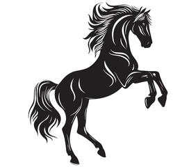 Jumping horse isolated on white background