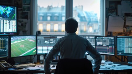 Modern Parisian Office with Sports Stats