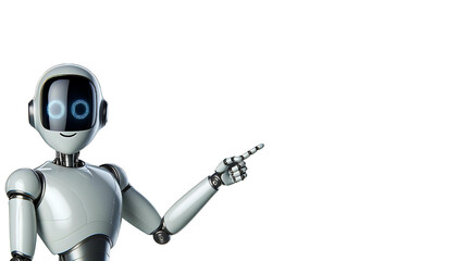 robot pointing at a space