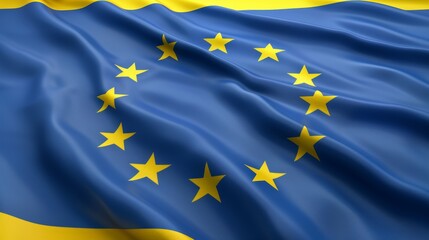 Ukrainian flag featuring european union stars  a symbol of unity and aspirations