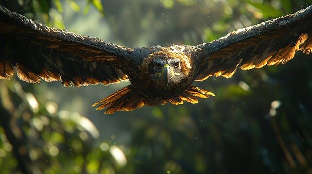 Krasue flying through the jungle, her long hair trailing behind her as she searches for prey.